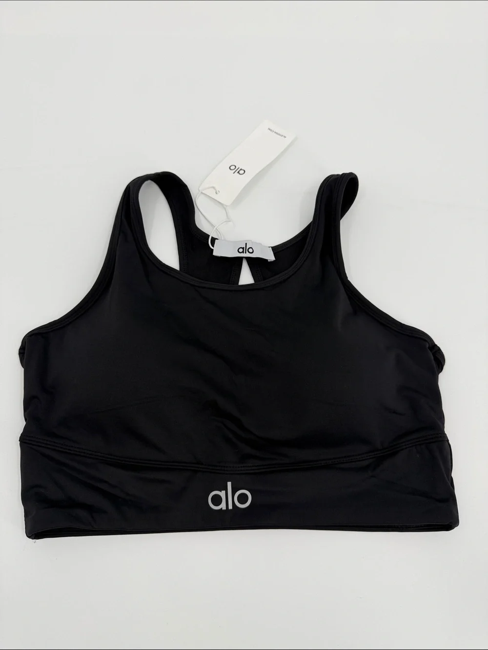 ALO Yoga Black Sports Bra Tank with Logo